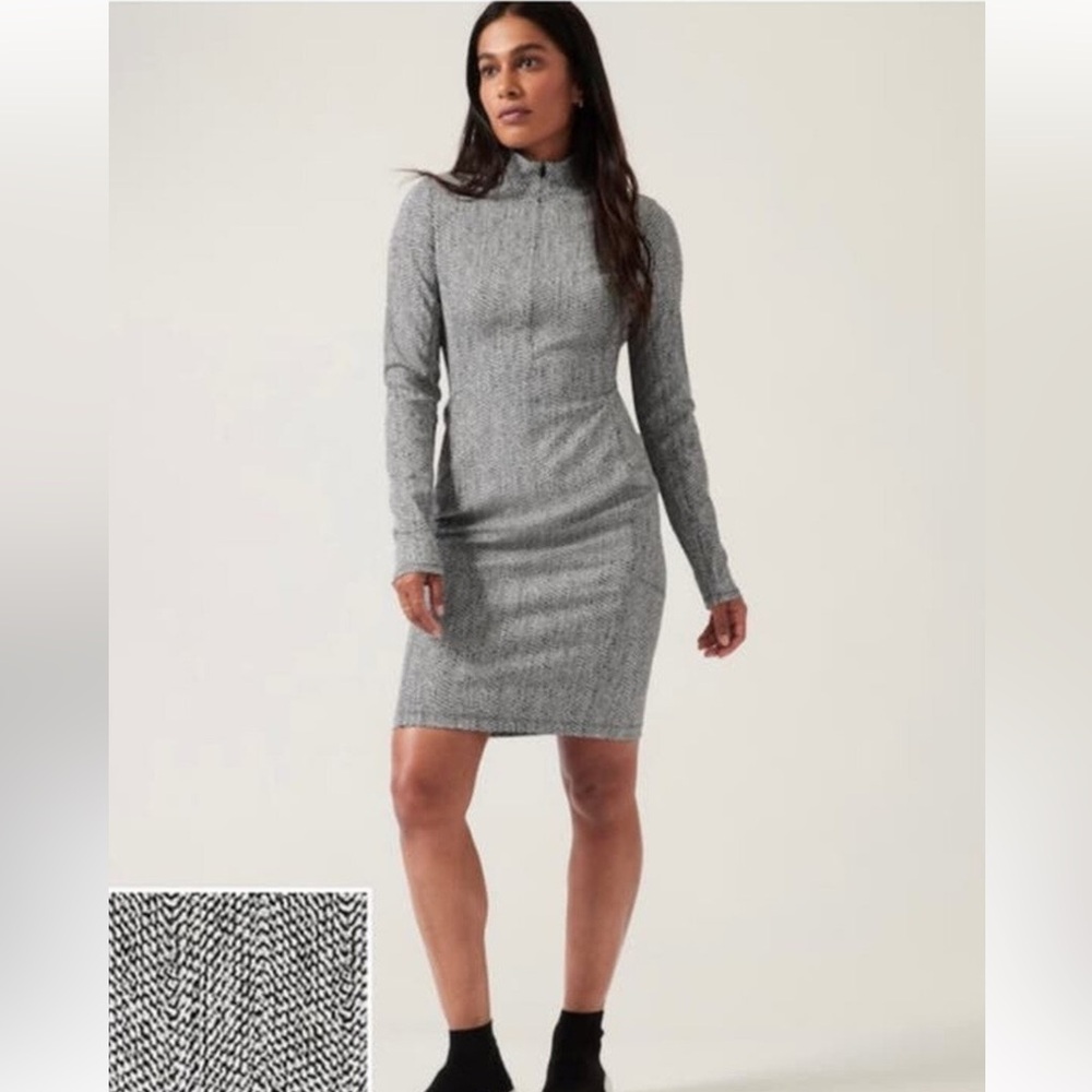 🎉HP🎉 Athleta Delancey Textured Dress-Braiden Black